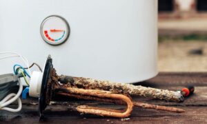 rust in hot water anode