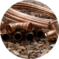 copper water and gas pipes